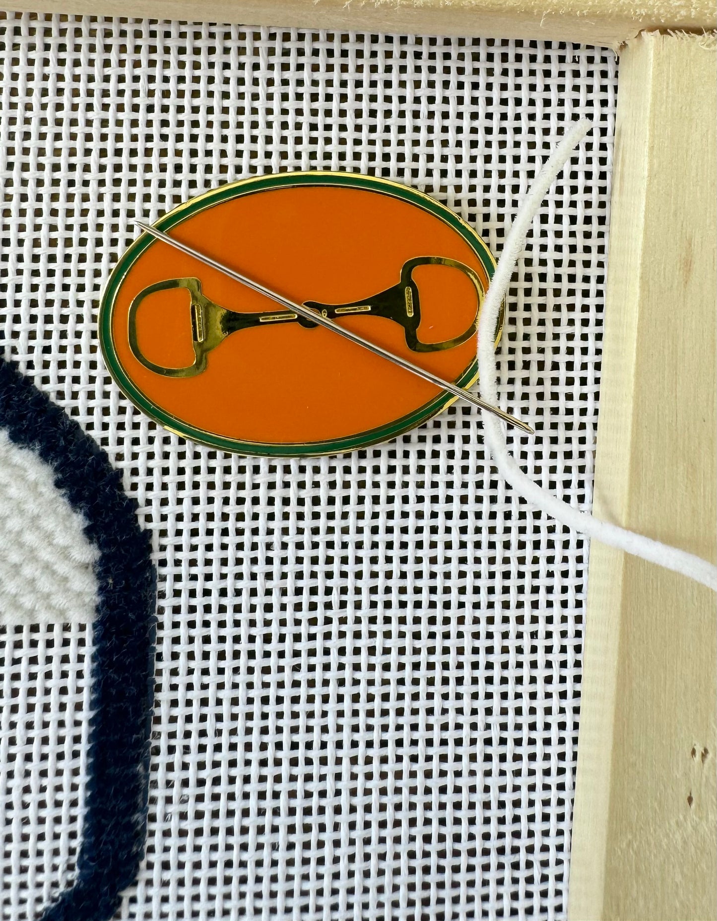 Orange and Hunter Green Equestrian Needleminder