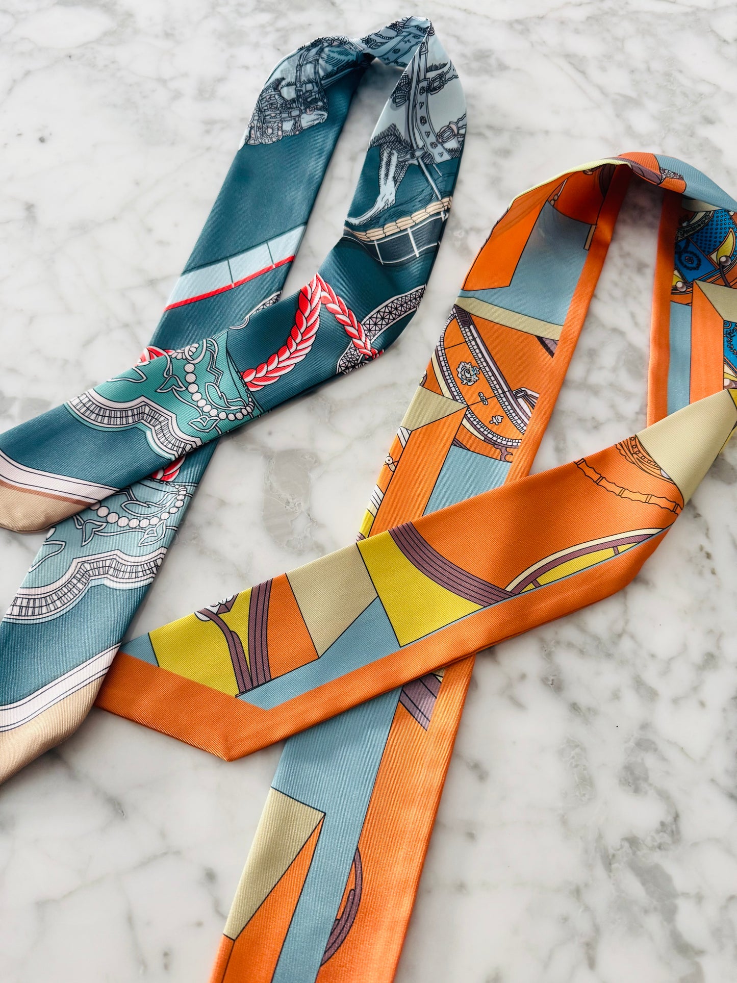 Turquoise and Tan Designer Inspired Scarf