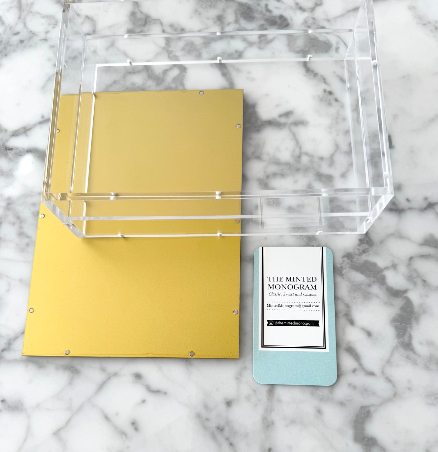 Gold Bottom 5x7 Magnet Acrylic Tray
