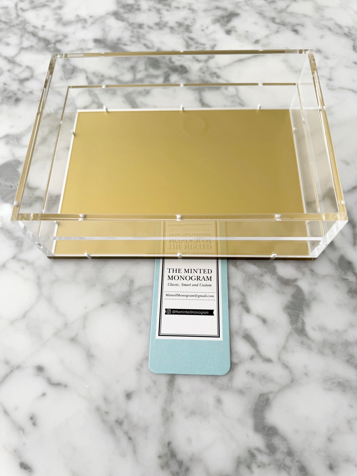Gold Bottom 5x7 Magnet Acrylic Tray