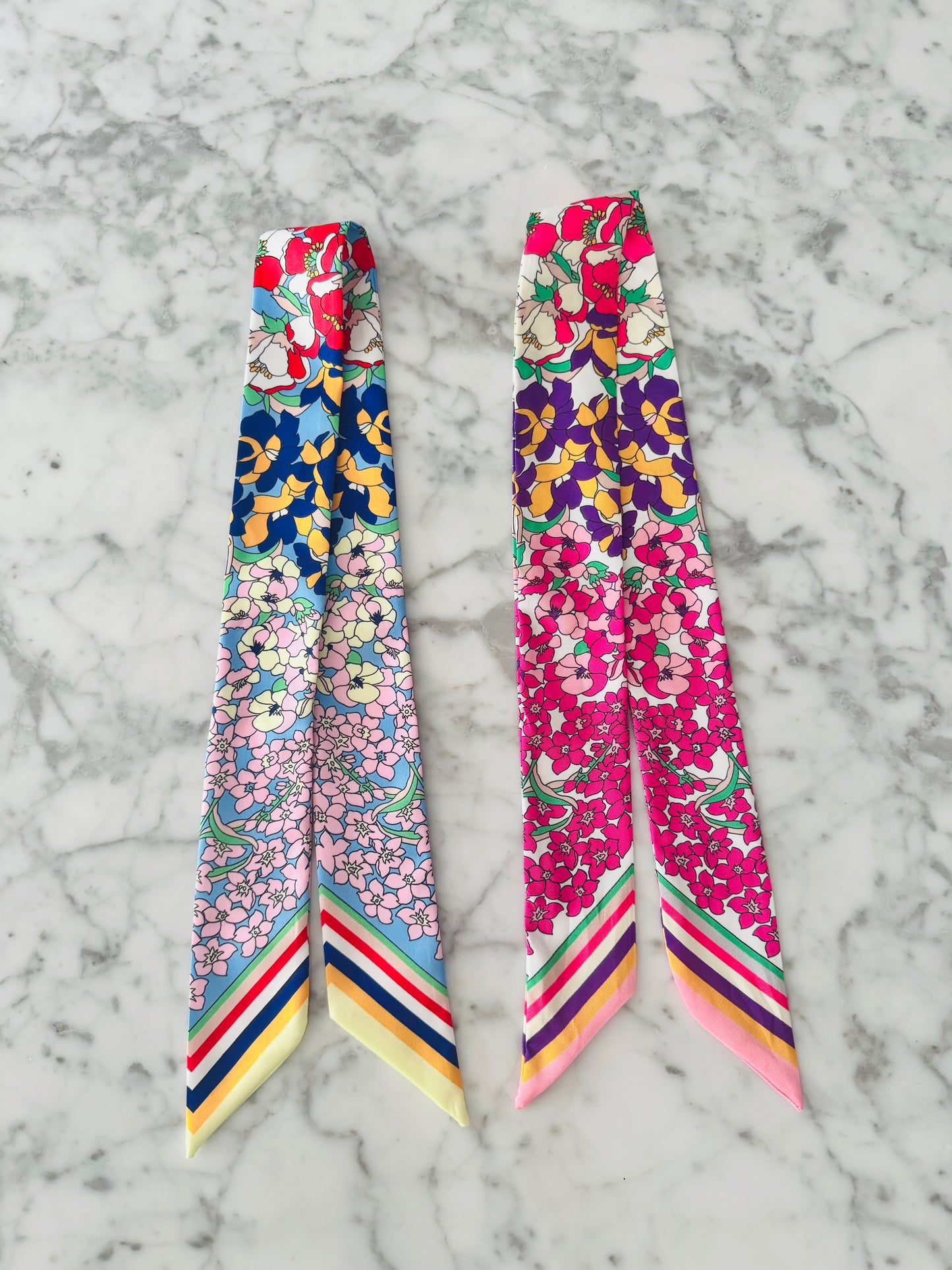 Blue and Red Floral Designer Inspired Scarf