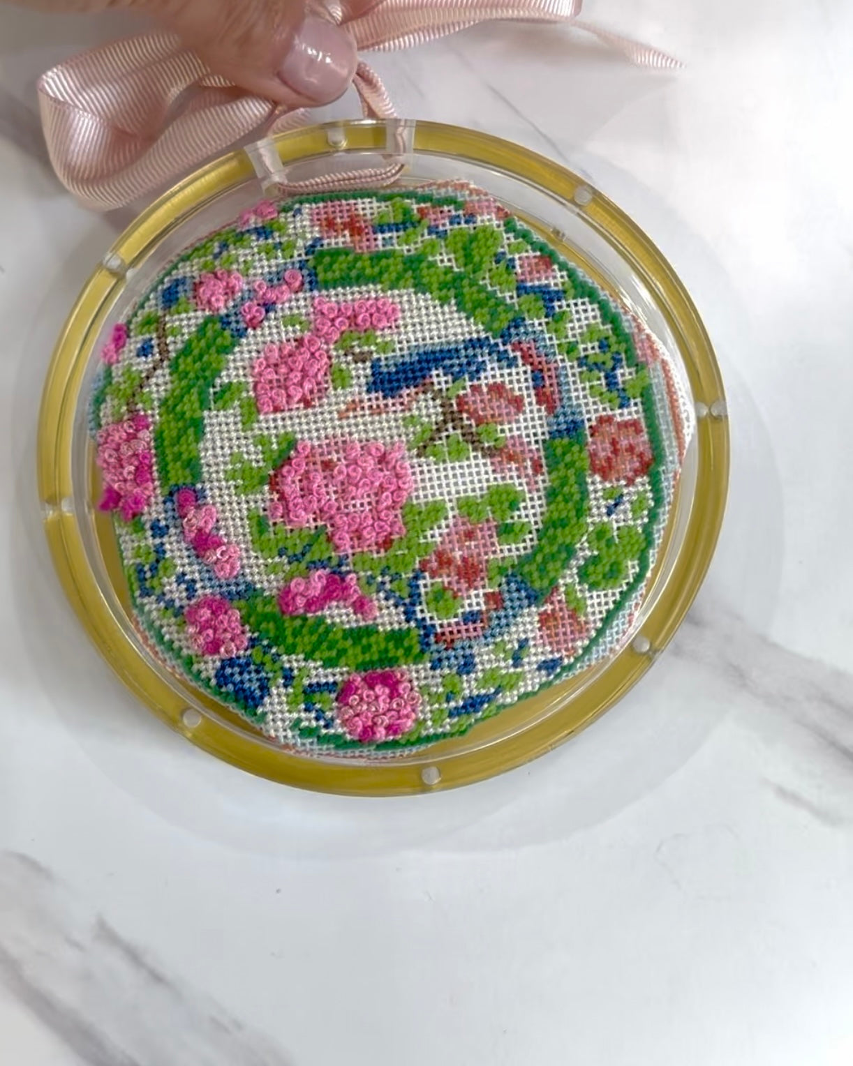 Acrylic Ornament or Coaster with Gold Back