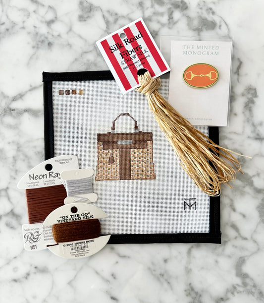 Special Value Designer Inspired Wicker Purse Kit Brown