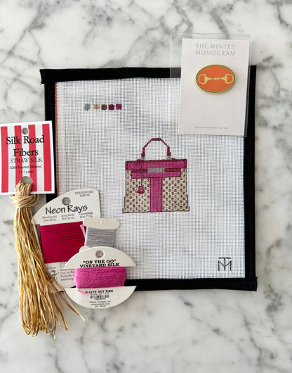 Special Value Designer Inspired Wicker Purse Kit in Pink